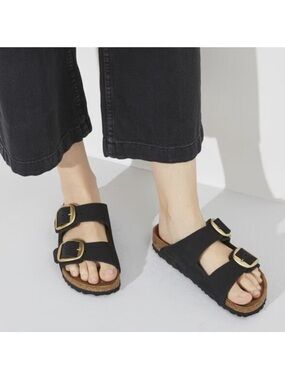 Birkenstock Arizona Big Buckle Sandals with Gold Buckles